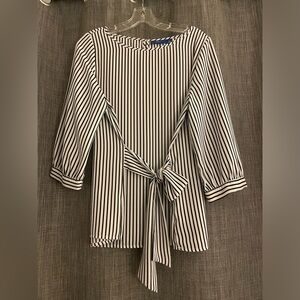 Apt. 9 Black and White Blouse with Tie